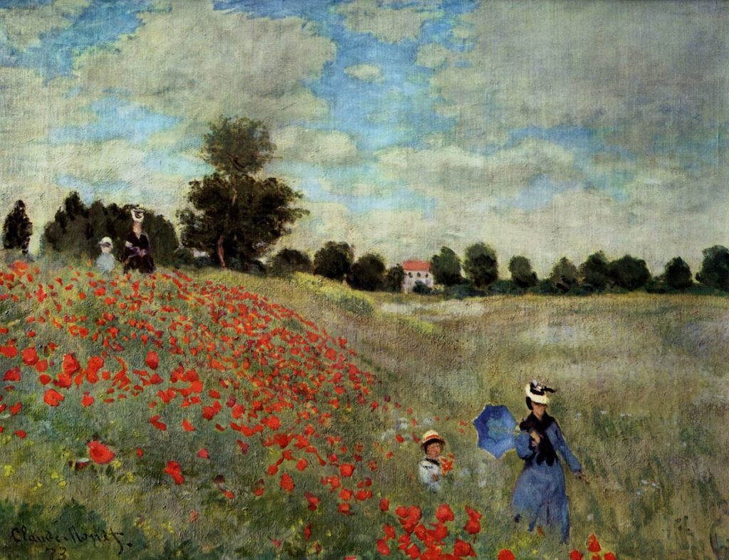 Poppy Fields near Argenteuil van Claude Monet