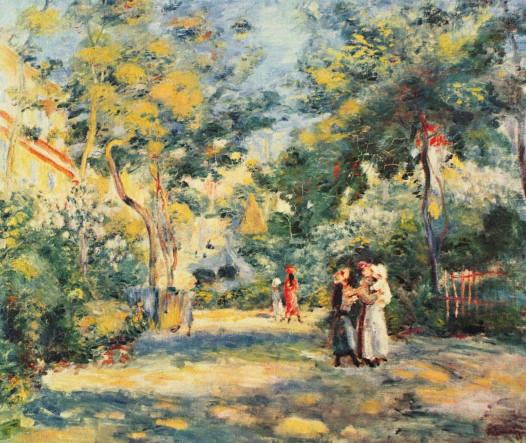 A garden in Montmartre van artiesten Pierre-Auguste Renoir