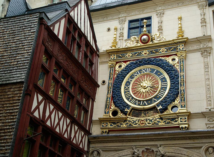 The Big Clock of Rouen. Monument and historical museum of Normandy Rouen in private jet