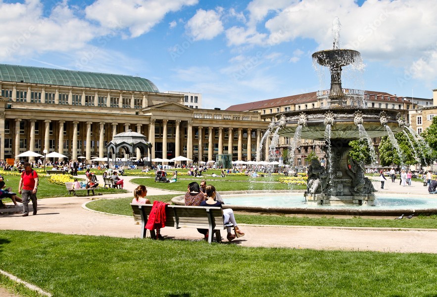 Visit the Schlossplatz Stuttgart, Germany by private jet