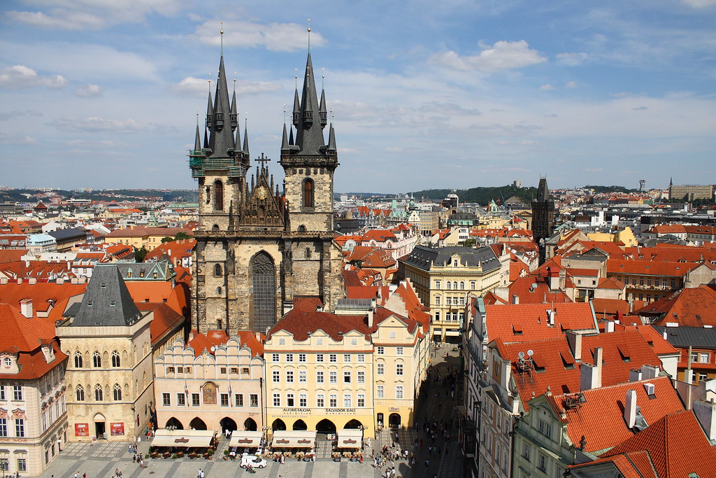 Discover a private flight to the Old Town Square in Prague