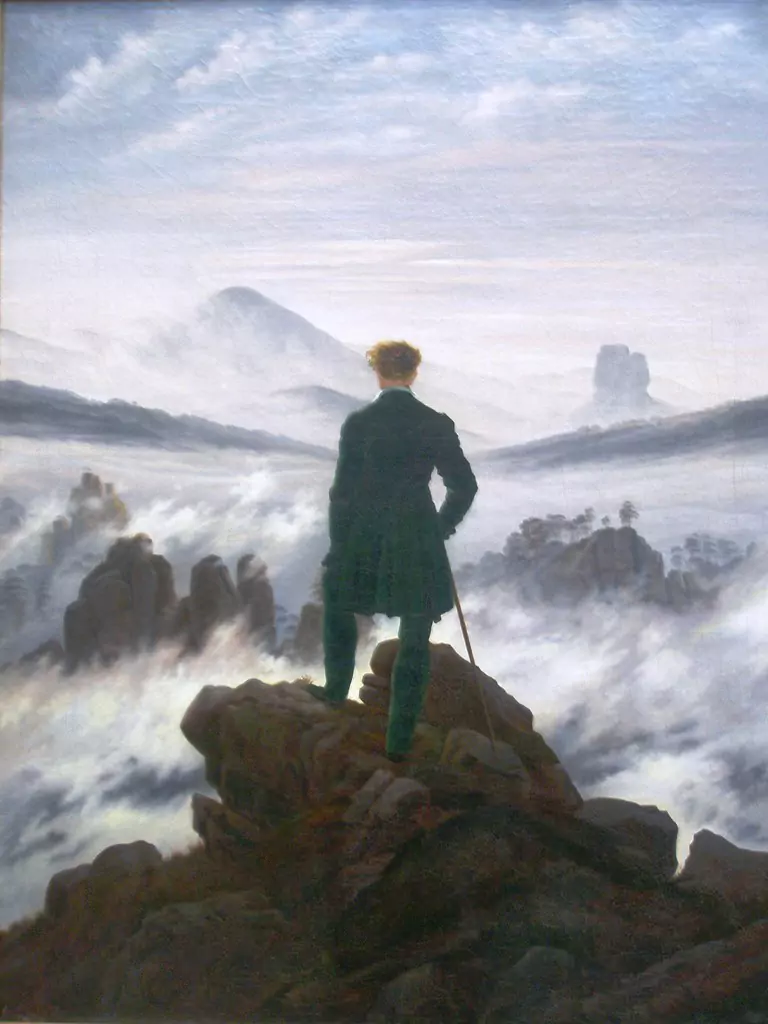 Wanderer above the Sea of Fog by artists Caspar David Friedrich