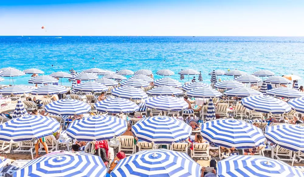 Beaches of Nice and Cote d'Azur seaside