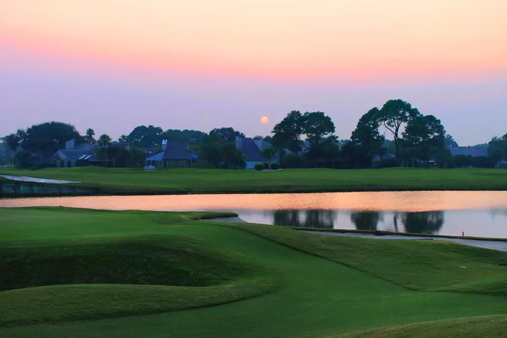 golf course sunset