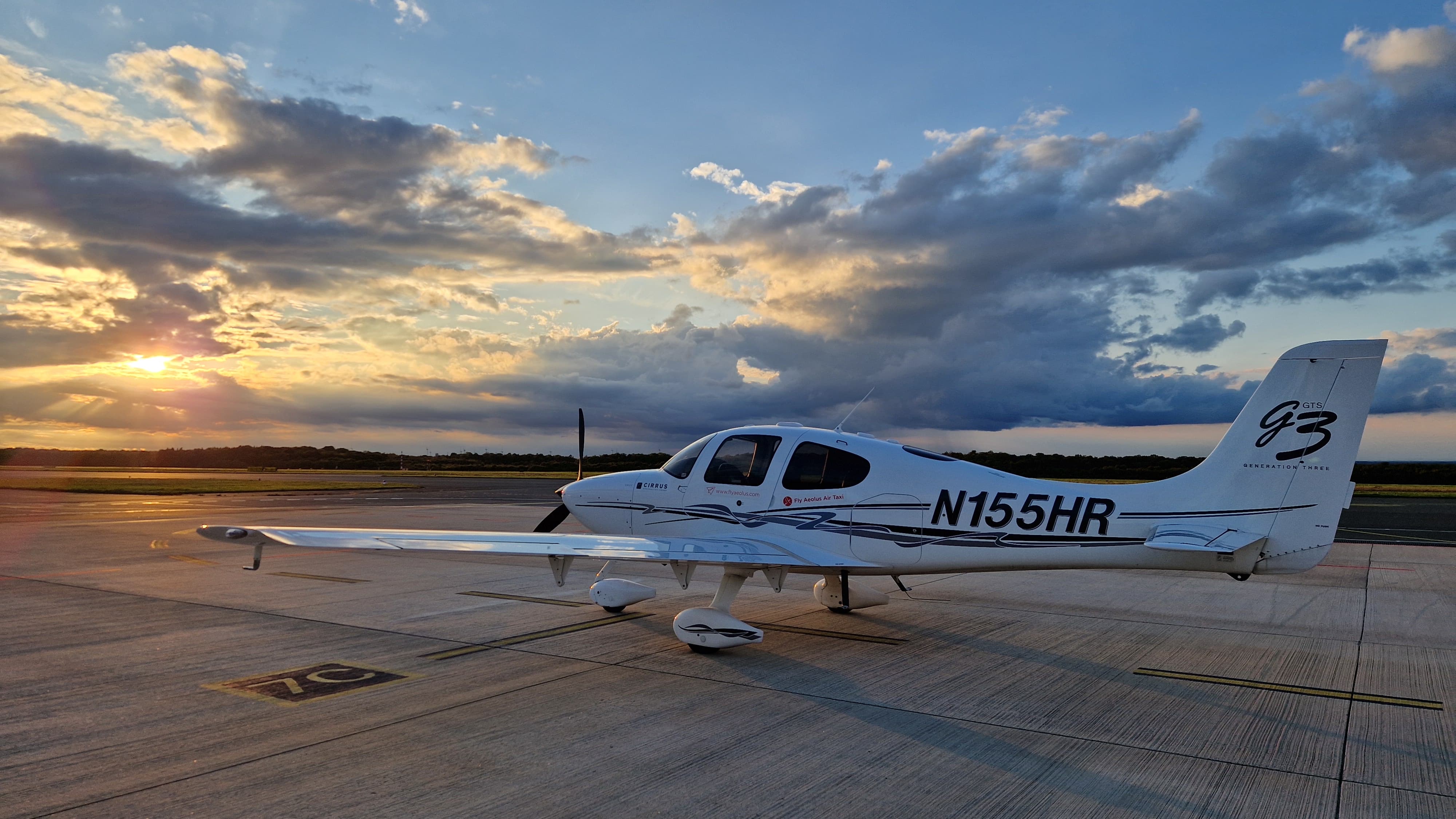 Cheap private air taxi parked at regional airport